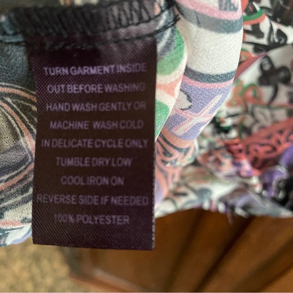 Hale Bob Tribal Print Long Sleeve Blouse, Size XS - Picture 6 of 7